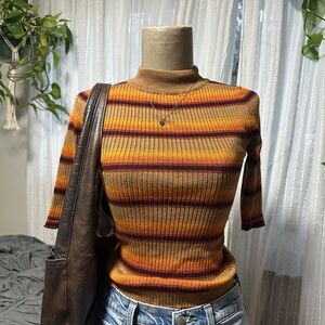 Say What? Brown Ribbed Knit Top